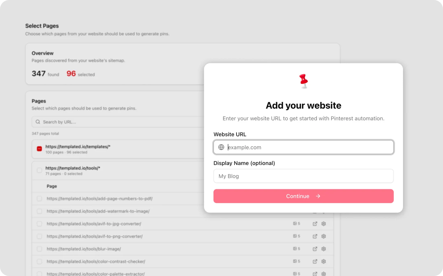 Paste your website URL